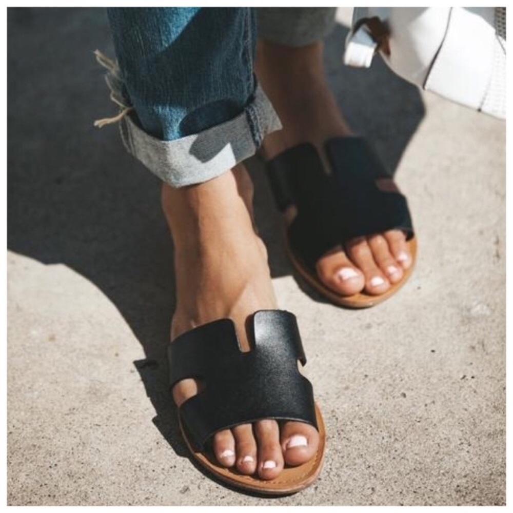 Black Slide Sandals